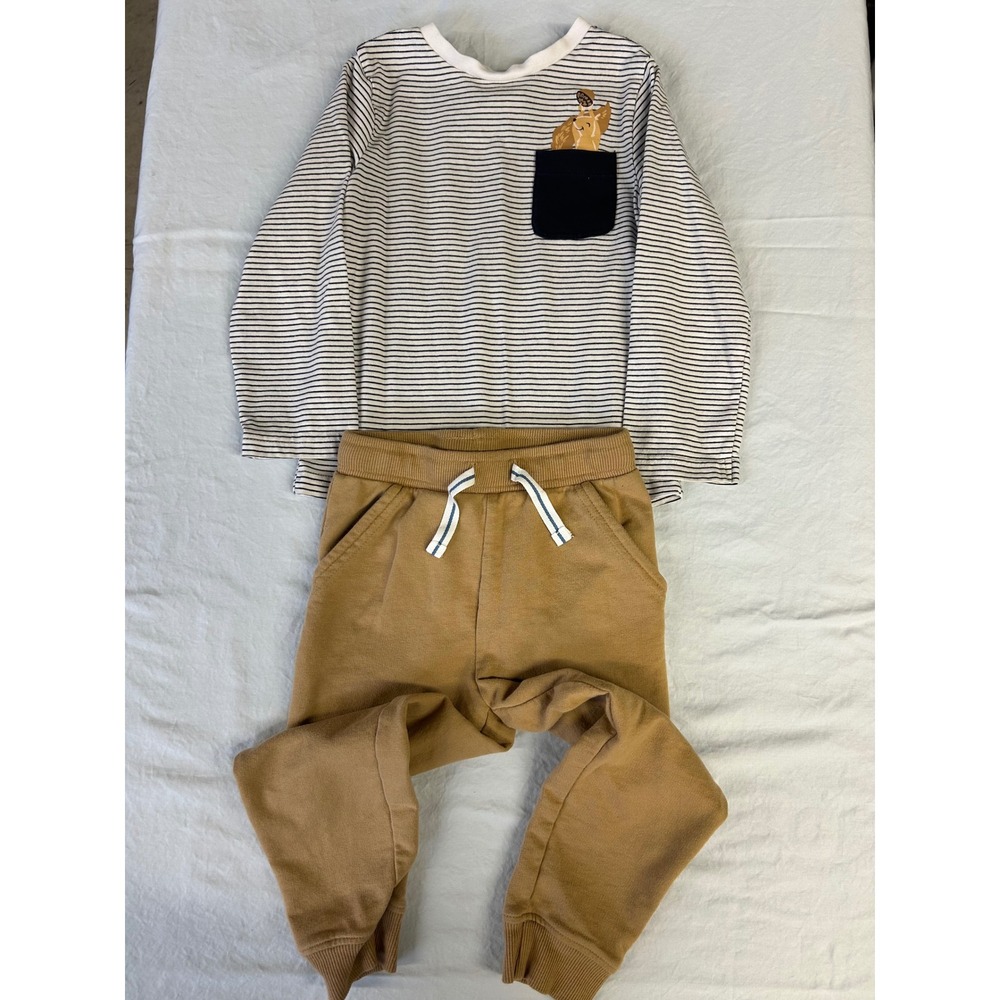 Tommy Bahama Toddler Boys 3T Striped Shirt and Jogger Pants 2-Piece Set